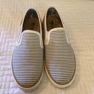Margaritaville Women's Loafers Canvas Blue White Striped Slip On Size 8